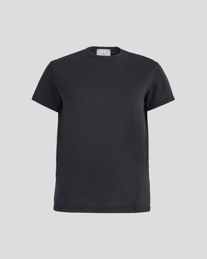 washed black t-shirt with twisted side seam