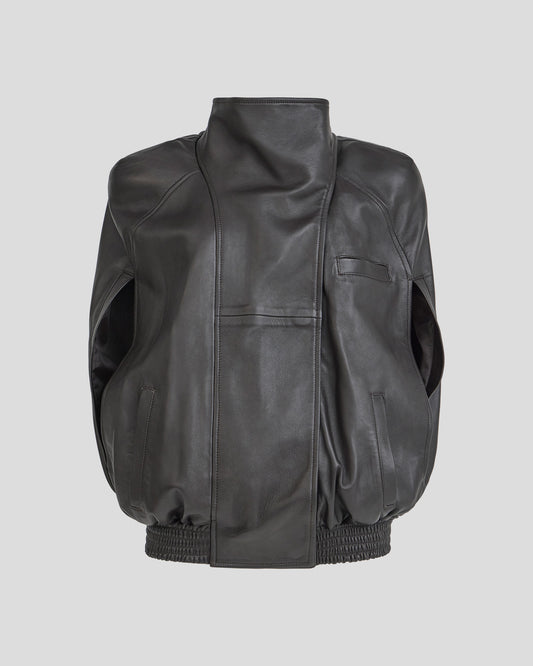 Ines Leather Cape Jacket