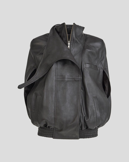 Ines Leather Cape Jacket