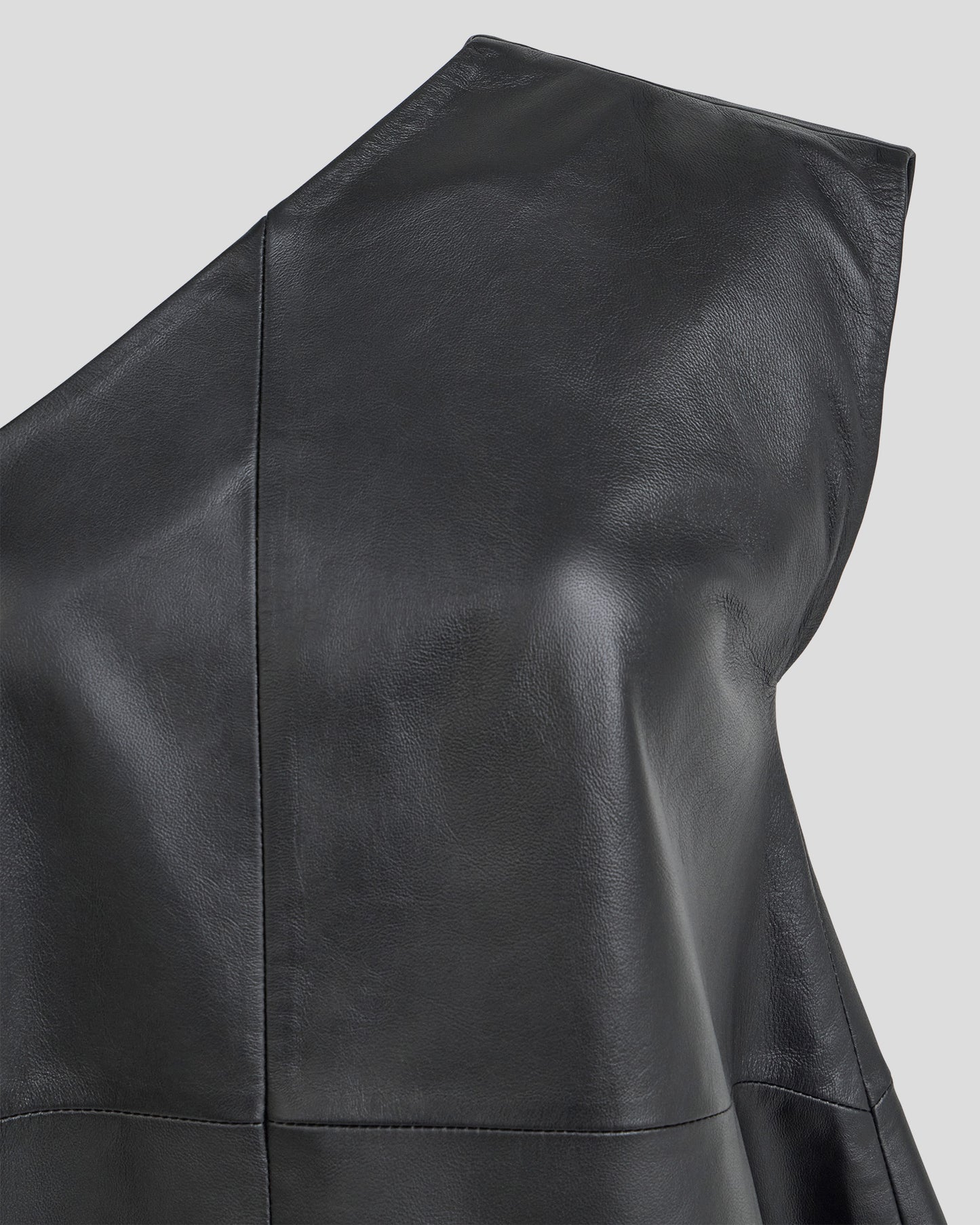Kaia One-Shoulder Leather Top