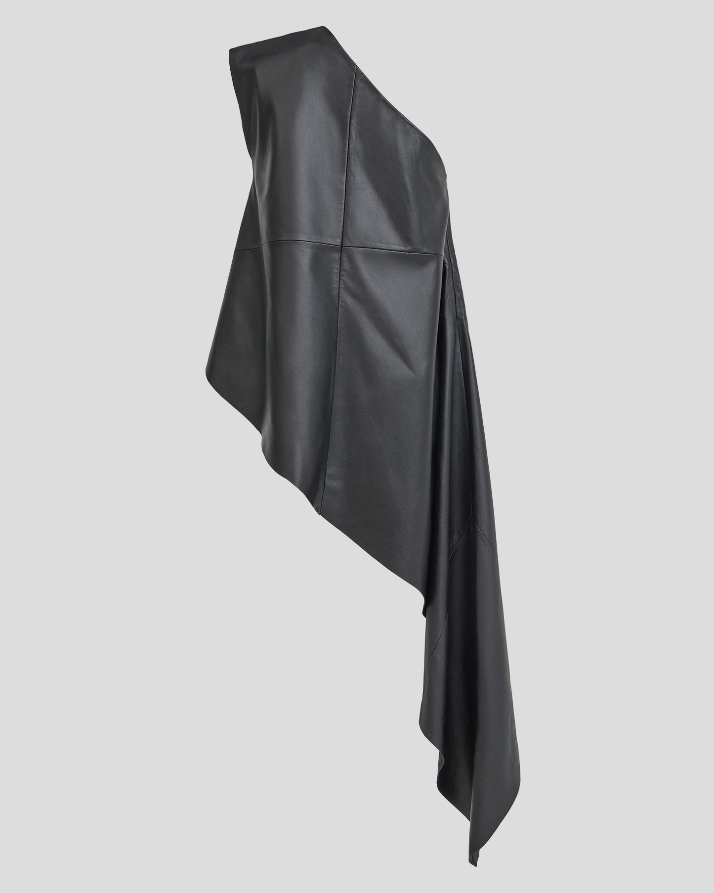 Kaia One-Shoulder Leather Top